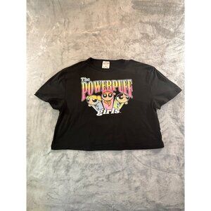 The Powerpuff Girls shirt women's medium black graphic print crop top